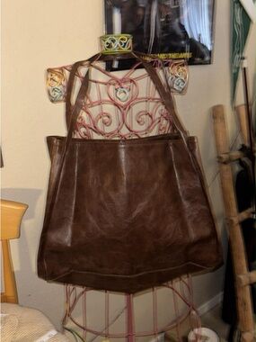 Classic Brown Leather Tote Bag